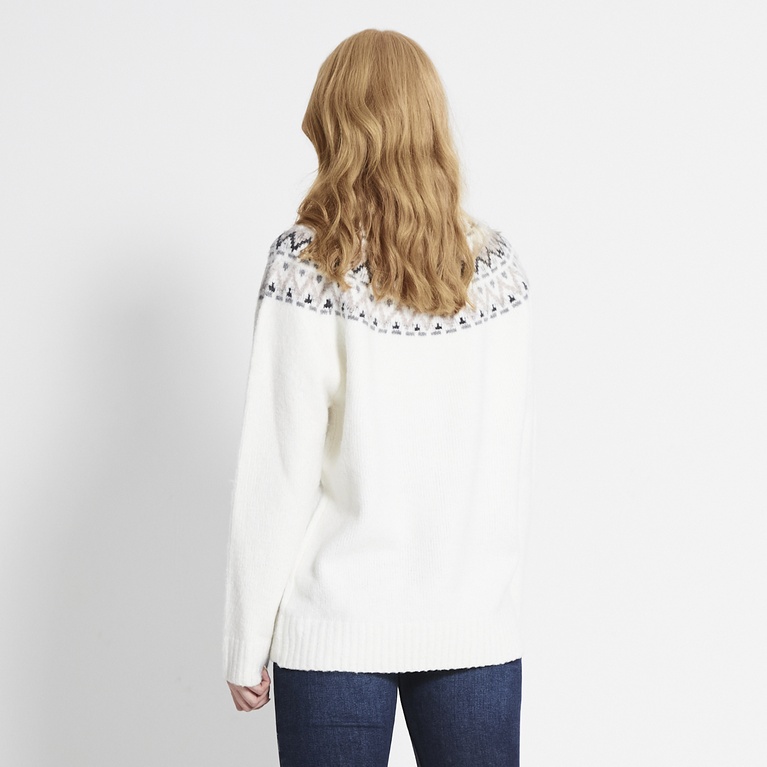 Pattern knit sweater "Britta" Off white